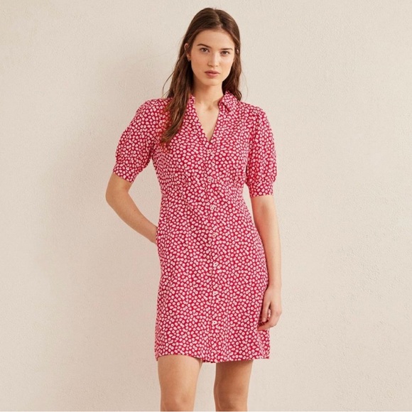 Boden Women’s Button Mini Jersey Tea Dress - Size 12 - Picture 1 of 8